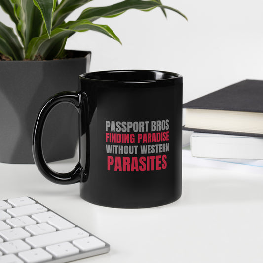 Paradise Without Parasites Black Glossy Mug