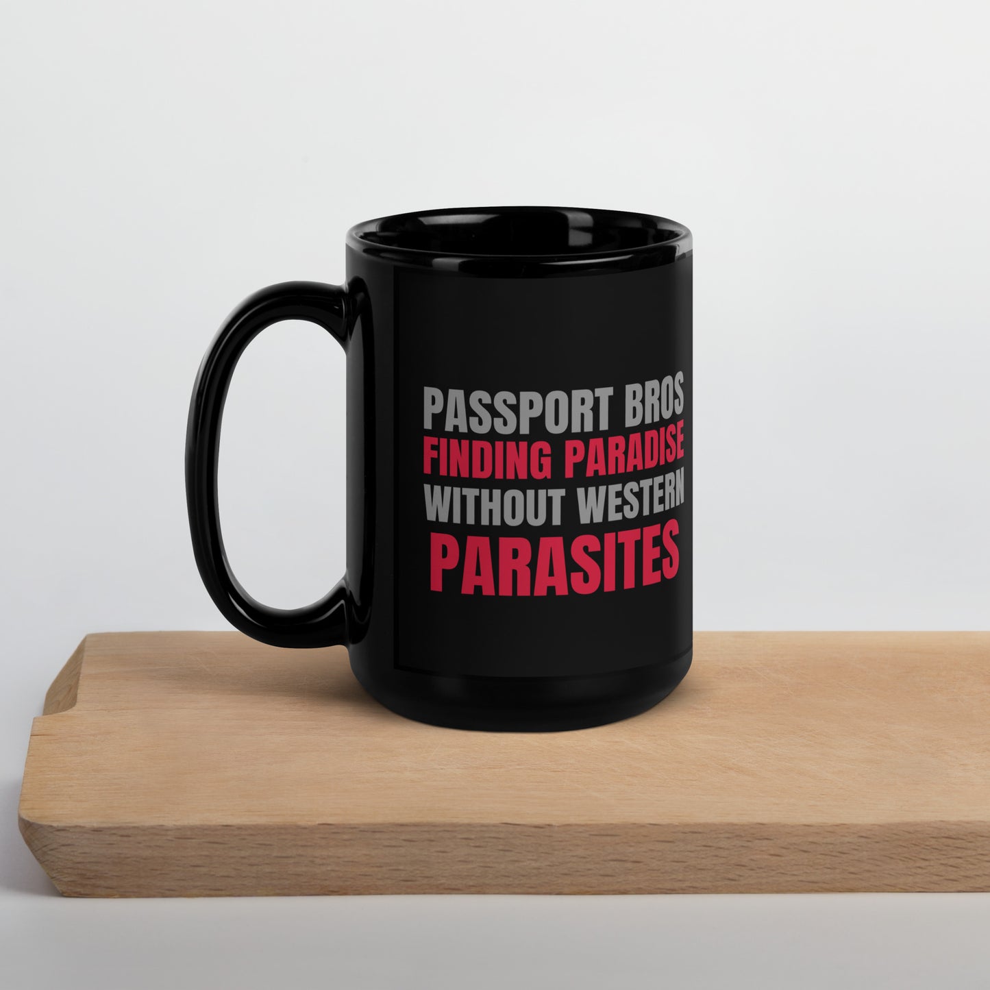 Paradise Without Parasites Black Glossy Mug