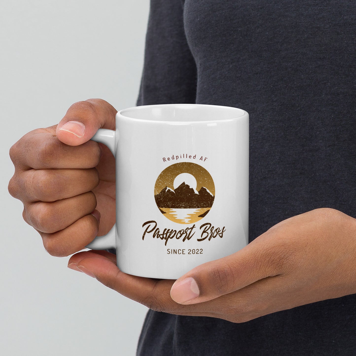 Redpilled AF White glossy mug